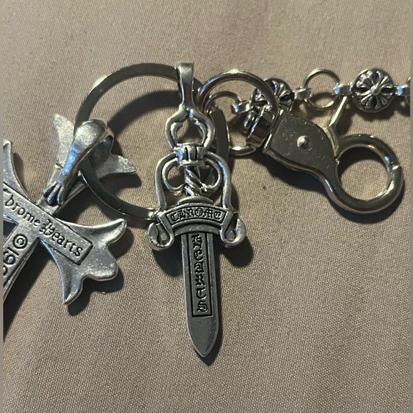 Chrome Hearts Silver Chain For Belt Loops Chain Wallet Gothic Cross & Dagger - Picture 3 of 7